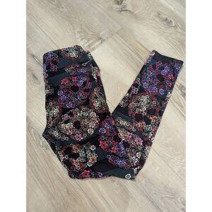 O/S LuLaRoe Floral Skull Floral Sugar Skull Leggings - Unicorn | Rare | HTF!